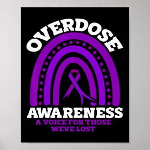 Überdosis-Bewusstsein Lila Band Drogenabhängigkeit Poster