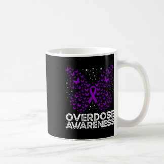 Überdosis-Bewusstsein Lila Band Schmetterling Kaffeetasse