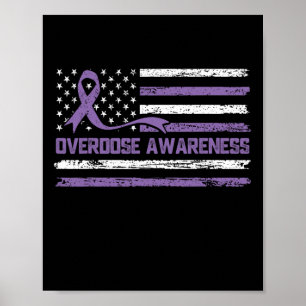 Überdosis-Bewusstseinsmonat Amerikanisches Flaggen Poster
