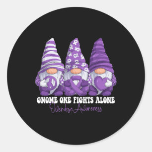 Überdosis-Bewusstseinsmonat Lila Band Gnomies Unte Runder Aufkleber