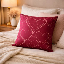 Übereinanderliegende Herzen Zierkissen | Romantisc
