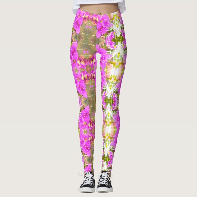 Übereinstimmungs-Traubetradescantia-Blume lgngs Leggings (Vorderseite)