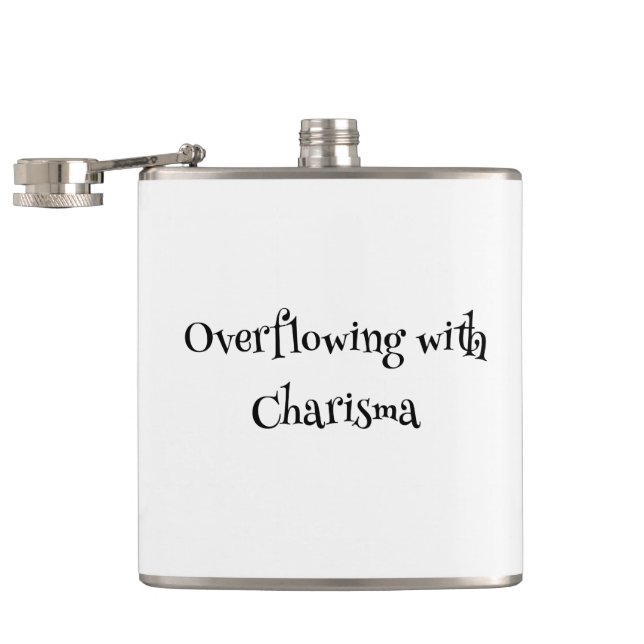 Überfließend mit Charisma Vinyl Wrapped Flask Flachmann (Geöffnet)