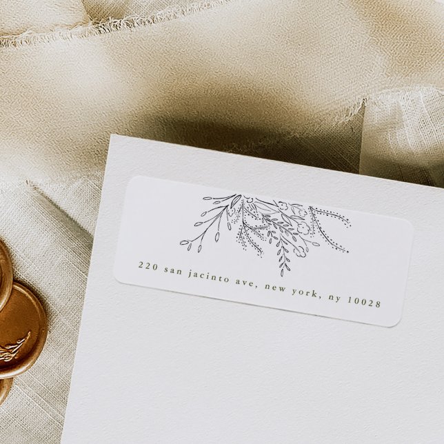 Überfließende Bouquet-Rücksendeadressen-Aufkleber (Elegant overflowing bouquet return address labels.)