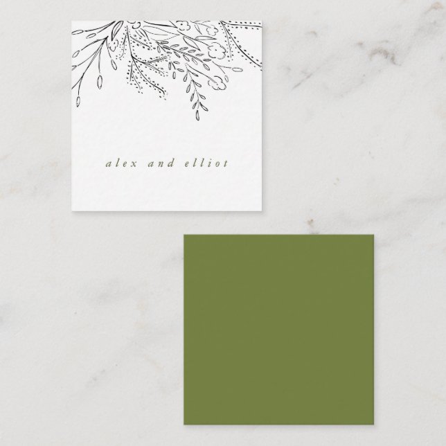 Überfließende Bouquet Wedding Mitteilungskarte (Vorne/Hinten)