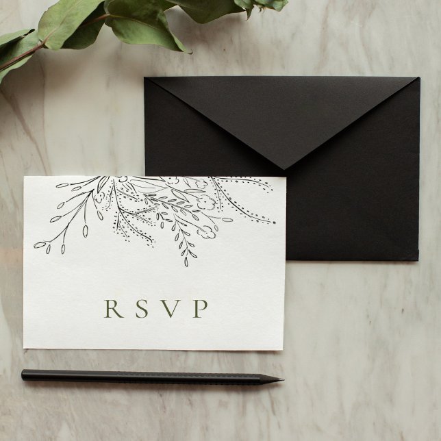 Überfließende Bouquet Wedding RSVP Cards Ankündigungspostkarte (Von Creator hochgeladen)