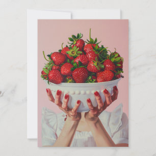 Überfließende Schüssel Erdbeeren Einladung