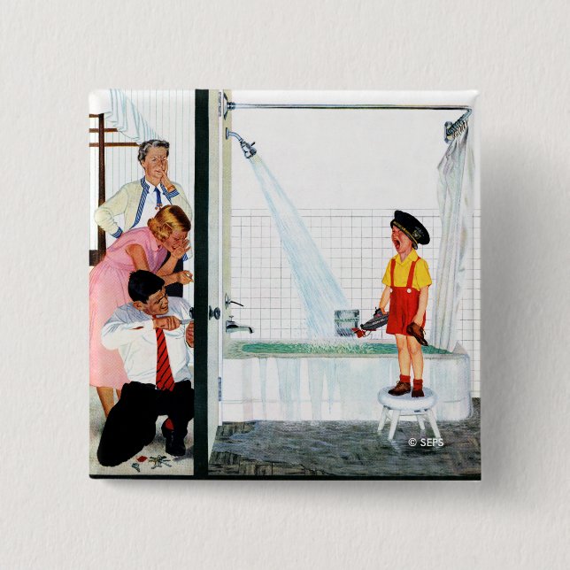 Überfließende Wanne Button (Vorderseite)