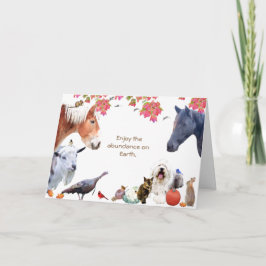 Überfluss der Erde:HappyThanksgiving-Weihnachtskar Feiertagskarte