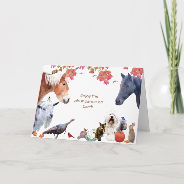 Überfluss der Erde:HappyThanksgiving-Weihnachtskar Feiertagskarte (Vorderseite)