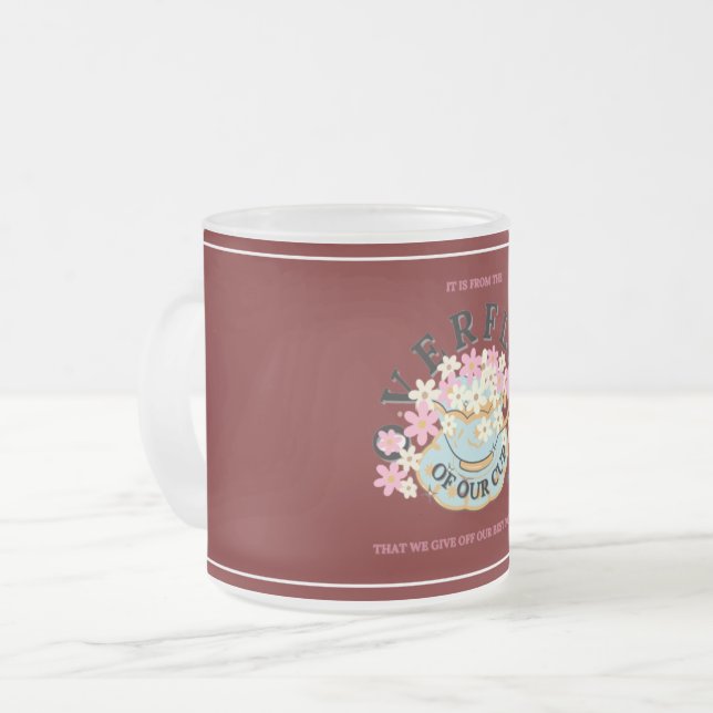 ÜBERFLUSS Mattierte Glas-Tasse von Adiela Akoo Mattglastasse (Vorderseite Links)