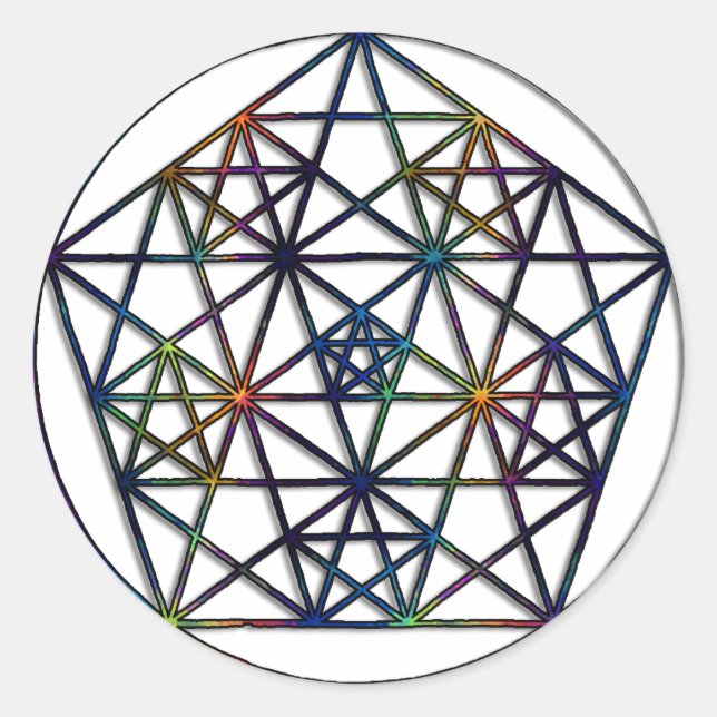 Überfluss Sacred Geometry Fraktal of Life Runder Aufkleber (Vorderseite)