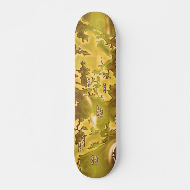 Überflutete Erdkarte Skateboard (Vorne)