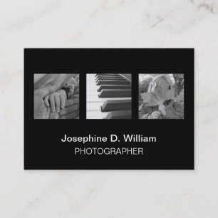 Überformat3 Fotos oder Logo Schwarz-weißer Visitenkarte