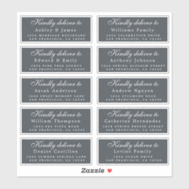 Übergabe an Script Wedding Guest Address Off-Black Aufkleber