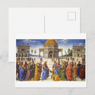 Übergabe der Schlüssel Pietro Perugino Postkarte