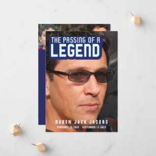 Übergabe einer Legende Beerdigung Foto blauer Gede Ankündigung