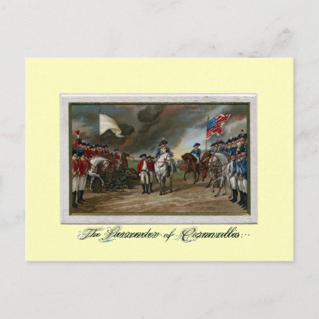 Übergabe von Lord Cornwallis in Yorktown Postkarte (Vorderseite)