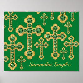 Übergänge mit 12 Imitaten Emeralds - Poster