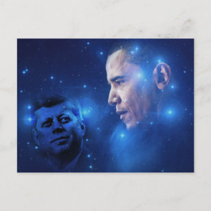 Übergeben der Torch, John F. Kennedy Barack Obama Postkarte