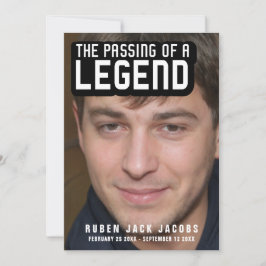 Übergeben einer Legende Beerdigung Foto-Vorlage la Ankündigung