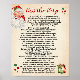 Übergeben Sie das Preisgedicht Christmas Game Sign Poster