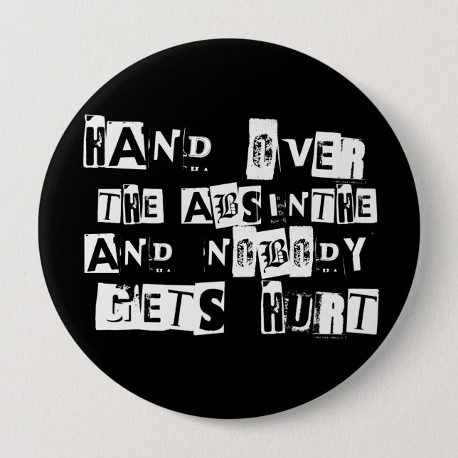 Übergeben Sie die Absinthe..Button. Button (Vorderseite)