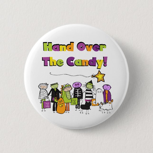 Übergeben Sie die kandy Halloween-Hemden und Gesch Button (Vorderseite)