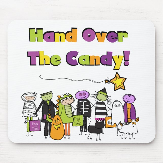 Übergeben Sie die kandy Halloween-Hemden und Gesch Mousepad (Vorne)