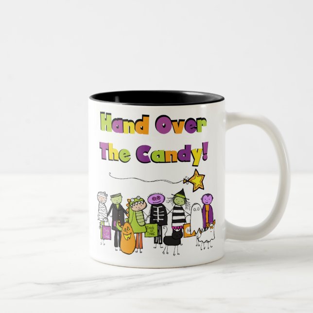 Übergeben Sie die kandy Halloween-Hemden und Gesch Zweifarbige Tasse (Rechts)