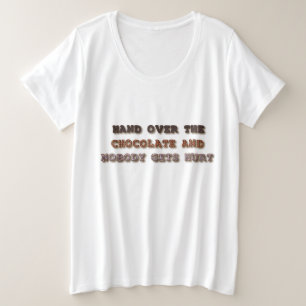 Übergeben Sie die Schokolade Schwangerschaft Große Größe T-Shirt