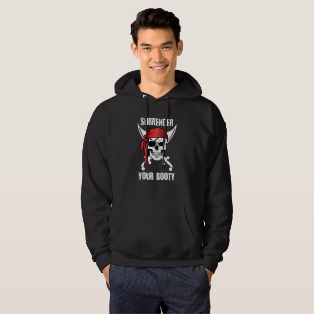 Übergeben Sie Ihren Hintern Funny Pirate Hoodie (Vorne ganz)