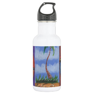 Übergeben Sie Malereien Strand, Sand, Krabben, Trinkflasche