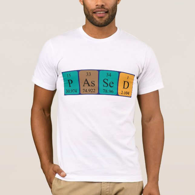 Übergebenes periodisches Shirt für den Tabellennam (Vorderseite)