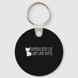 übergebildete Katze Lady Schlüsselanhänger