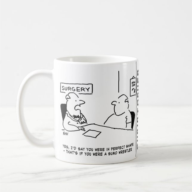 Übergewichtsstörung Sumo Cartoon Kaffeetasse (Links)