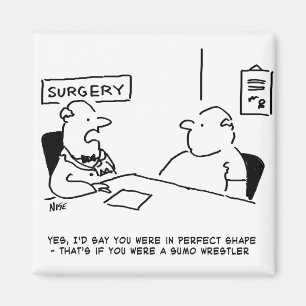 Übergewichtsstörung Sumo Cartoon Magnet