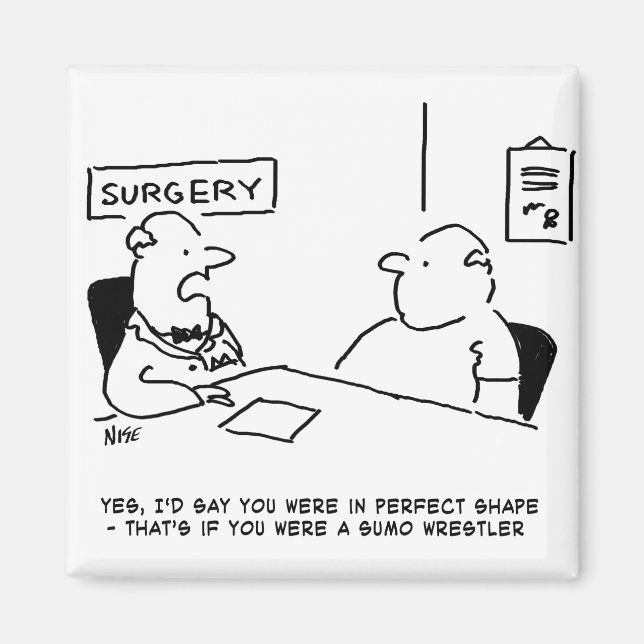 Übergewichtsstörung Sumo Cartoon Magnet (Vorne)