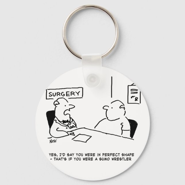 Übergewichtsstörung Sumo Cartoon Schlüsselanhänger (Vorderseite)