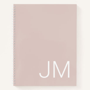 Übergroße monogrammierte Initialen Rosafarbenes No Notizbuch