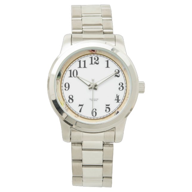 Übergroße silberne Unisex Armbanduhr (Vorderseite)