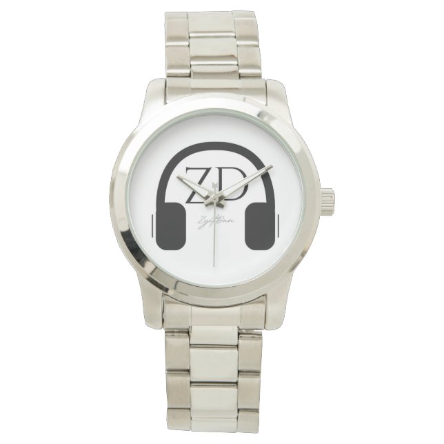 Übergroße silberne Unisex Armbanduhr (Vorderseite)