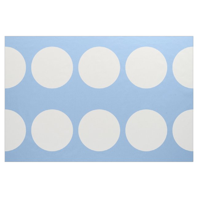 Übergroße weiße Tupfen auf hellblauem Gewebe Stoff (Fat Quarter (45,7 x 55,9 cm))