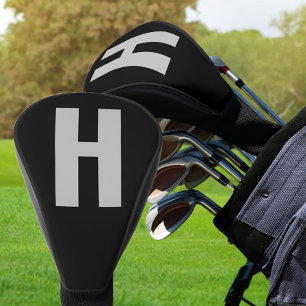 Übergroßer minimalistischer schwarzer und grauer A Golf Headcover