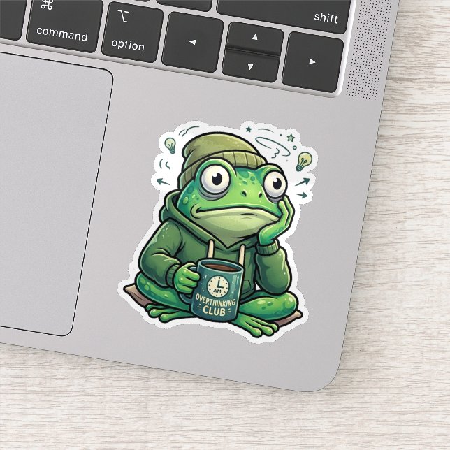 Übergrübler Frosch Aufkleber (Detail)