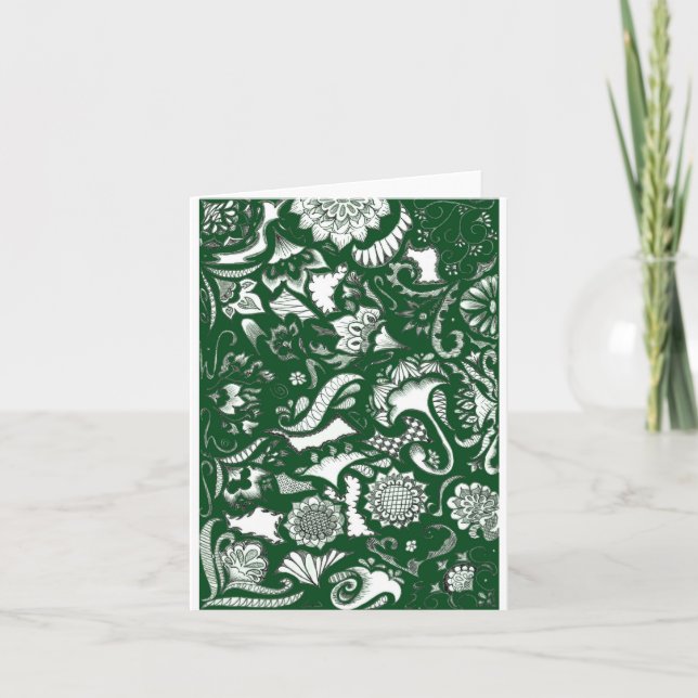 Überhaupt grünes Notecard Feiertagskarte (Vorderseite)