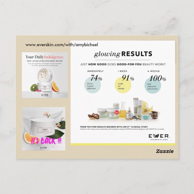 ÜBERHAUPT Skincare Postkarte (Rückseite)