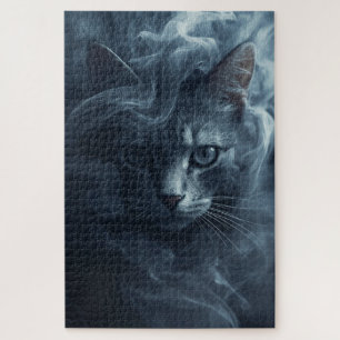 Überirdische Katze in Rauch und Nebel – Mystisches