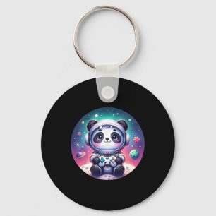 Überirdischer Gamer Panda Bär Astronaut Gamin Schlüsselanhänger
