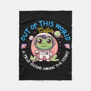 Überirdischer Golfer Frosch Astronaut Kröte Golfi Fleecedecke